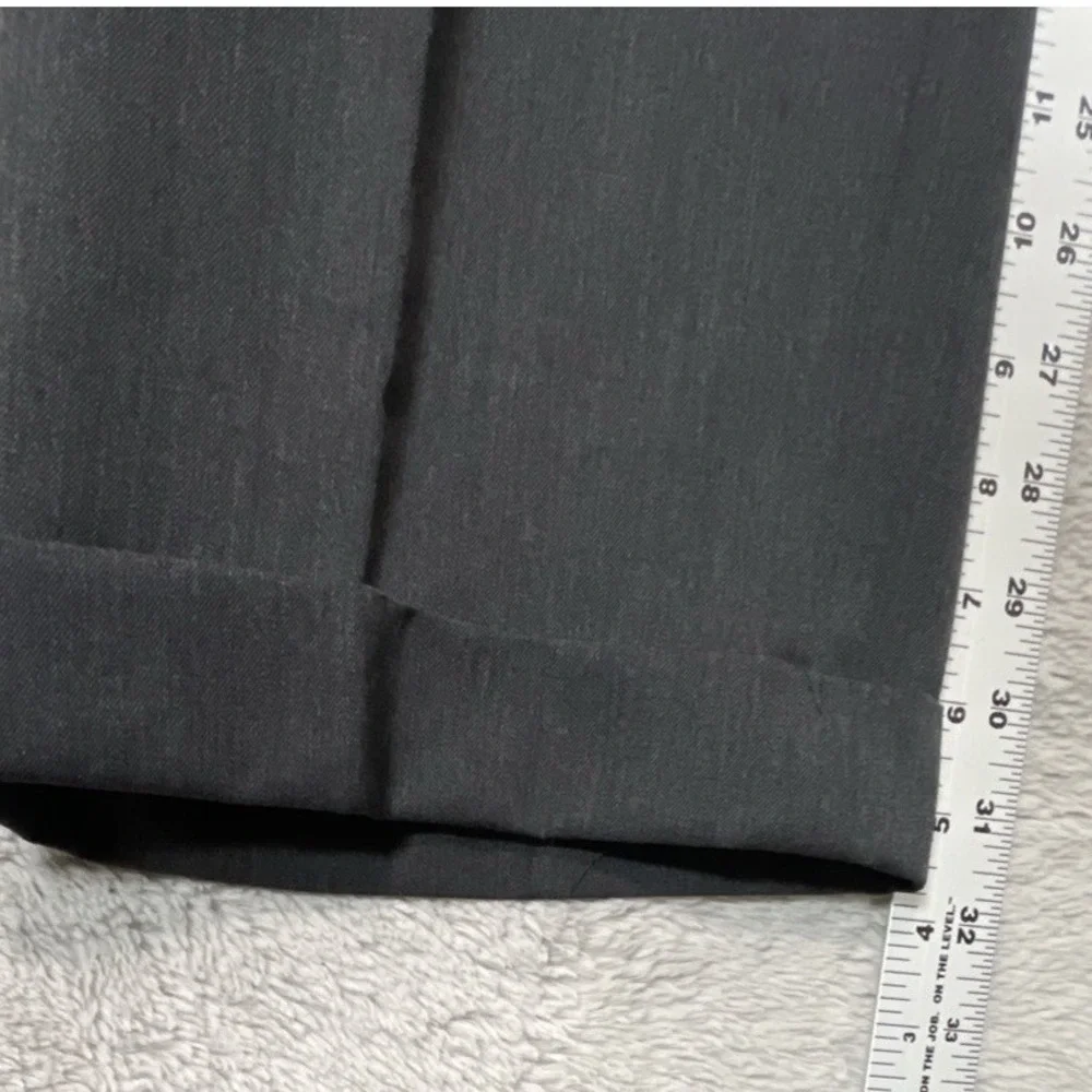 Brooks‎ Brothers Dress Pants Men 36x32 346 Charcoal Grey Wool Pleated Cuffed EUC